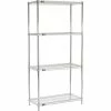 Nexel® Chrome, 5 Tier, Wire Shelving Starter Unit, 48"W x 24"D x 86"H