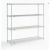 Nexel®, Nexelate®, Silver Epoxy, 5 Tier, Wire Shelving Starter Unit, 54"W x 24"D x 63"H