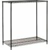 Nexel® Black Epoxy, 2 Tier, Wire Shelving Starter Unit, 72"W x 24"D x 34"H