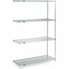 Nexel® Stainless Steel, 4 Tier, Wire Shelving Add-On Unit, 36"W x 14"D x 54"H