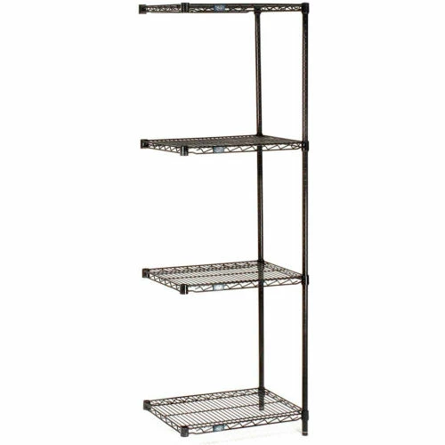 Nexel® Black Epoxy, 5 Tier, Wire Shelving Add-On Unit, 36"W x 18"D x 74"H 1 Nexel® Black Epoxy, 5 Tier, Wire Shelving Add-On Unit, 36"W x 18"D x 74"H