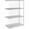 Nexel® Chrome, 5 Tier, Wire Shelving Add-On Unit, 60"W x 18"D x 63"H