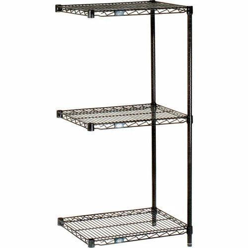 Nexel® Black Epoxy, 3 Tier, Wire Shelving Add-On Unit, 60"W x 21"D x 34"H 1 Nexel® Black Epoxy, 3 Tier, Wire Shelving Add-On Unit, 60"W x 21"D x 34"H