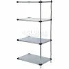 Nexel® Galvanized Steel, 5 Tier, Solid Shelving Add-On Unit, 42"Wx24"Dx86"H