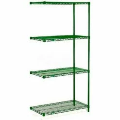 Nexel® Poly-Green®, 5 Tier, Wire Shelving Add-On Unit 54"W x 24"D x 86"H