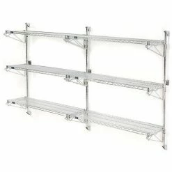 Nexel® Poly-Green® Wall Mount Wire Shelving - 36"W x 18"D x 54"H 3-Shelf Add-On