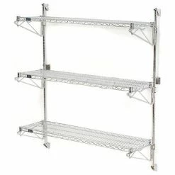 Nexel® Poly-Green® Wall Mount Wire Shelving - 24"W x 14"D x 54"H 3-Shelf Starter