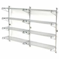 Nexel® Poly-Green® Wall Mount Wire Shelving - 30"W x 24"D x 63"H 4-Shelf Add-On