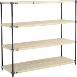 Nexel®, Nexelite®, 5 Tier, Vented Plastic Mat Shelving Unit, 54"W x 18"D x 63"H