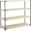 Nexel®, Nexelite®, 5 Tier, Vented Plastic Mat Shelving Unit, 60"W x 18"D x 63"H