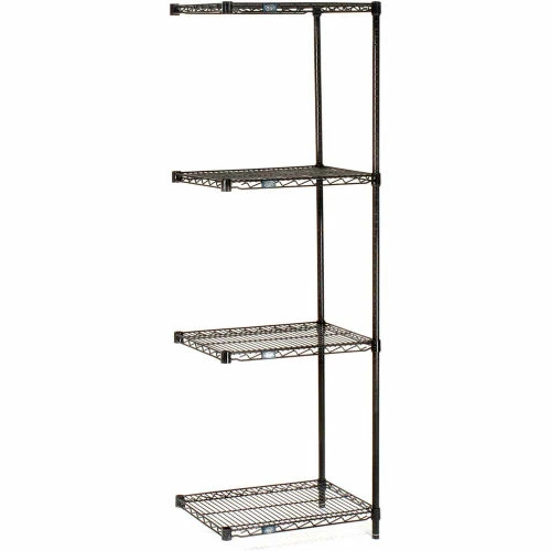 Nexel® Black Epoxy, 4 Tier, Wire Shelving Add-On Unit, 48"W x 24"D x 63"H 11 Nexel® Black Epoxy, 4 Tier, Wire Shelving Add-On Unit, 48"W x 24"D x 63"H - Image 11