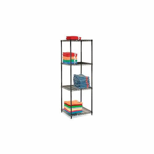 Nexel® Black Epoxy, 4 Tier, Wire Shelving Starter Unit, 24"W x 24"D x 74"H 18 Nexel® Black Epoxy, 4 Tier, Wire Shelving Starter Unit, 24"W x 24"D x 74"H - Image 18