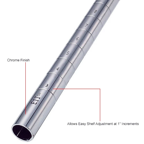 Nexel® P54C Chrome Post 54"H Leveler Installed - 2 Pack 6 Nexel® P54C Chrome Post 54"H Leveler Installed - 2 Pack - Image 6