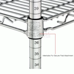 Nexel® P54C Chrome Post 54"H Leveler Installed - 2 Pack 15 Nexel® P54C Chrome Post 54"H Leveler Installed - 2 Pack -Shelving Sales Store P54CX2IN 2wco