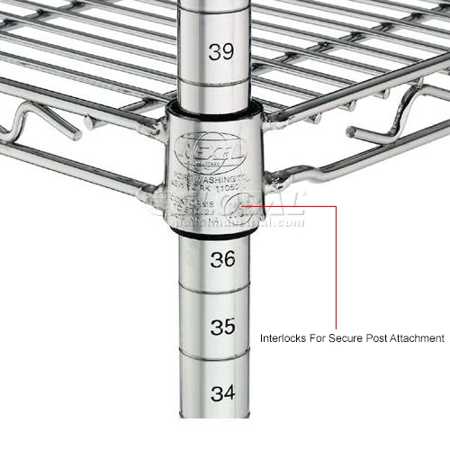 Nexel® P54C Chrome Post 54"H Leveler Installed - 2 Pack 7 Nexel® P54C Chrome Post 54"H Leveler Installed - 2 Pack - Image 7