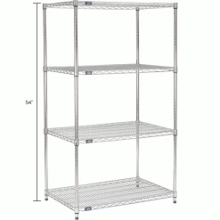 Nexel® P54C Chrome Post 54"H Leveler Installed - 2 Pack 17 Nexel® P54C Chrome Post 54"H Leveler Installed - 2 Pack -Shelving Sales Store P54CX2IN dim