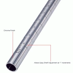 Nexel® P63C Chrome Post 63"H Leveler Installed - 2 Pack -Shelving Sales Store P63CX2IN 1wco