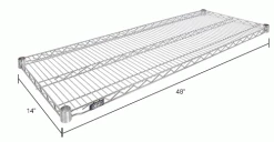 Nexel® S1448S Stainless Steel Wire Shelf 48"W x 14"D 9 Nexel® S1448S Stainless Steel Wire Shelf 48"W x 14"D -Shelving Sales Store S1448SIN dim