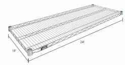Nexel® S1824S Stainless Steel Wire Shelf 24"W x 18"D 9 Nexel® S1824S Stainless Steel Wire Shelf 24"W x 18"D -Shelving Sales Store S1824SIN dim