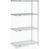 Nexel®, Nexelate®, Silver Epoxy, 4 Tier, Wire Shelving Add-On Unit, 48"W x 21"D x 54"H