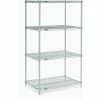 Nexel®, Nexelate®, Silver Epoxy, 4 Tier, Wire Shelving Starter Unit, 30"W x 14"D x 63"H