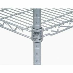 Nexel®, Nexelate®, Silver Epoxy, 4 Tier, Wire Shelving Add-On Unit, 72"W x 18"D x 74"H 21 Nexel®, Nexelate®, Silver Epoxy, 4 Tier, Wire Shelving Add-On Unit, 72"W x 18"D x 74"H -Shelving Sales Store nxlate detail01 25