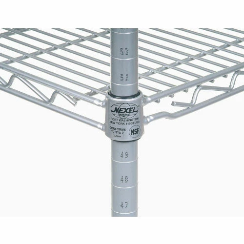 Nexel®, Nexelate®, Silver Epoxy, 4 Tier, Wire Shelving Add-On Unit, 36"W x 30"D x 74"H 2 Nexel®, Nexelate®, Silver Epoxy, 4 Tier, Wire Shelving Add-On Unit, 36"W x 30"D x 74"H - Image 2