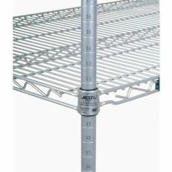 Nexel®, Nexelate®, Silver Epoxy, 4 Tier, Wire Shelving Starter Unit, 72"W x 14"D x 86"H 15 Nexel®, Nexelate®, Silver Epoxy, 4 Tier, Wire Shelving Starter Unit, 72"W x 14"D x 86"H -Shelving Sales Store nxlate detail02 15