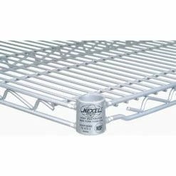 Nexel®, Nexelate®, Silver Epoxy, 4 Tier, Wire Shelving Starter Unit, 72"W x 30"D x 74"H 18 Nexel®, Nexelate®, Silver Epoxy, 4 Tier, Wire Shelving Starter Unit, 72"W x 30"D x 74"H -Shelving Sales Store nxlate detail06 14