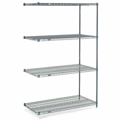 Nexel® Nexelon®, 4 Tier, Wire Shelving Add-On Unit, 36"W x 14"D x 74"H 1 Nexel® Nexelon®, 4 Tier, Wire Shelving Add-On Unit, 36"W x 14"D x 74"H