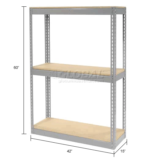 Global Industrial™ Record Storage Rack Without Boxes 42"W x 15'D x 60'H - Gray 15 Global Industrial™ Record Storage Rack Without Boxes 42"W x 15'D x 60'H - Gray - Image 15