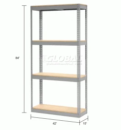 Global Industrial™ Record Storage Rack Without Boxes 42"W x 15"D x 84"H - Gray 30 Global Industrial™ Record Storage Rack Without Boxes 42"W x 15"D x 84"H - Gray -Shelving Sales Store x130115 dim