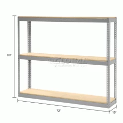 Global Industrial™ Record Storage Rack Without Boxes 72"W x 15"D x 60"H - Gray 32 Global Industrial™ Record Storage Rack Without Boxes 72"W x 15"D x 60"H - Gray -Shelving Sales Store x516134 dim